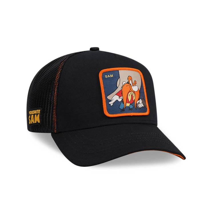 Capslab 【 Looney Tunes Yosemite Sam Black Trucker Snapback Hat Men Black 】 黒色 ブラック トラッカー Snapback スナップバック バッグ メンズ 黒色 ブラック
