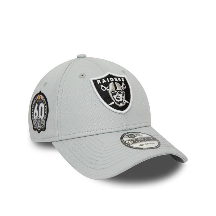 ニューエラ New Era 【 Las Vegas Raiders 60Th Anniversary Gray 9Forty Strapback Hat Men Gray 】 ベガス レイダース gray 灰色・グレー・グレイ メンズ gray 灰色・グレー・グレイ