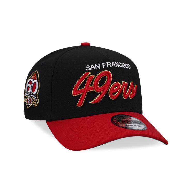 ニューエラ New Era 【 San Francisco 49Ers 60 Seasons Two Tone 9Forty A Frame Snapback Hat Men Black 】 フォーティーナイナーズ Snapback スナップバック バッグ メンズ 黒色 ブラック