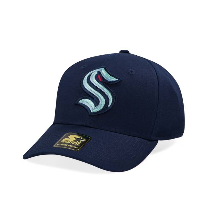 スターター Starter 【 Seattle Kraken Score Cotton Twill Curved Snapback Hat Men Navy 】 シアトル Snapback スナップバック バッグ メンズ 紺色 ネイビー