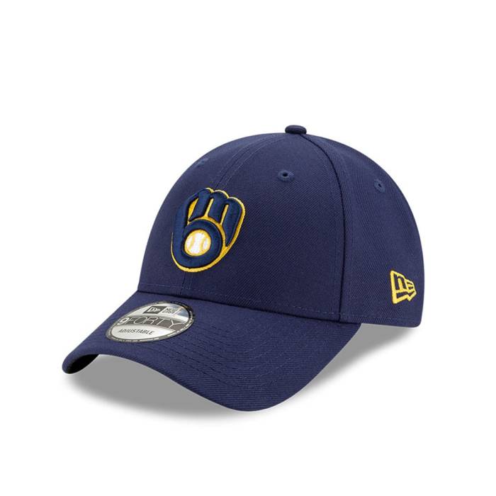 ニューエラ New Era 【 Milwaukee Brewers The League 9Forty Strapback Hat Men Navy 】 ミルウォーキー ブルワーズ メンズ 紺色 ネイビー