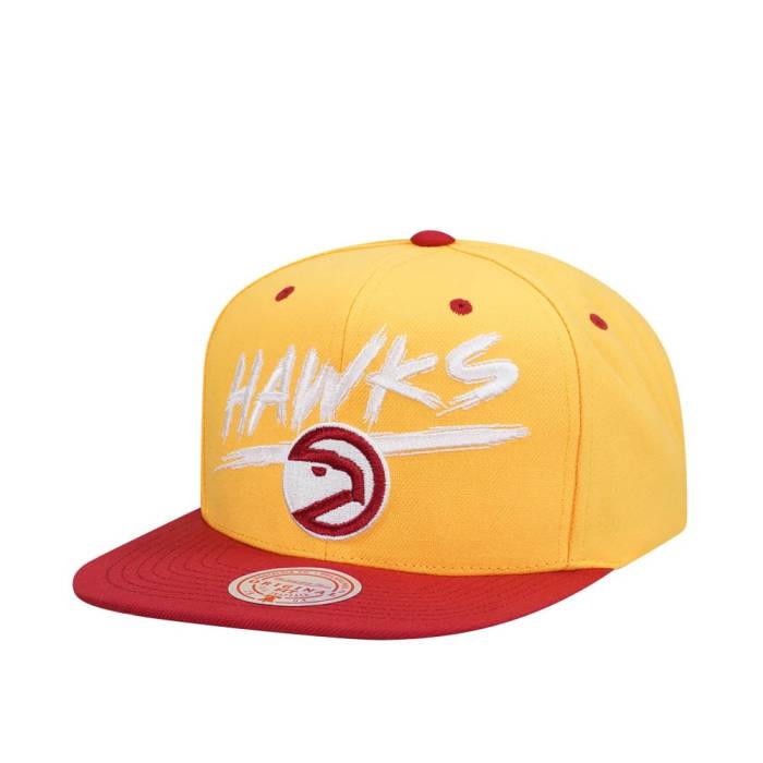 ミッチェルアンドネス Mitchell &Amp; Ness 【 Atlanta Hawks Transcript Yellow Two Tone Snapback Hat Men Yellow 】 アトランタ ホークス yellow 黄色・イエロー Snapback スナップバック バッグ メンズ yellow 黄色・イエ｜スニケス