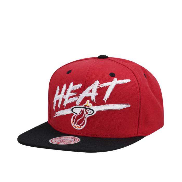 ミッチェルアンドネス Mitchell &Amp; Ness 【 Miami Heat Transcript Red Two Tone Snapback Hat Men Red 】 マイアミ ヒート Red 赤・レッド Snapback スナップバック バッグ メンズ Red 赤・レッド｜スニケス
