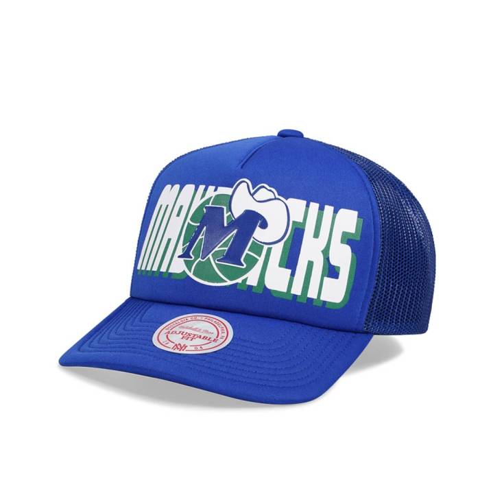 ミッチェルアンドネス Mitchell &Amp; Ness 【 Dallas Mavericks Blue Billboard Trucker Snapback Hat Men Blue 】 ダラス マーベリックス 青色 ブルー トラッカー Snapback スナップバック バッグ メンズ 青色 ブルー