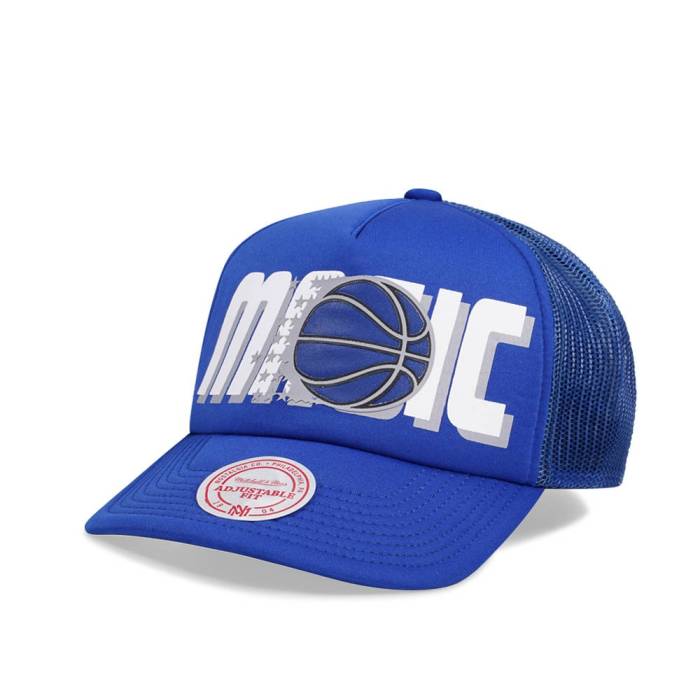 ミッチェルアンドネス Mitchell &Amp; Ness 【 Orlando Magic Blue Billboard Trucker Snapback Hat Men Blue 】 オーランド マジック 青色 ブルー トラッカー Snapback スナップバック バッグ メンズ 青色 ブルー
