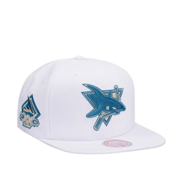 ミッチェルアンドネス Mitchell &Amp; Ness 【 San Jose Sharks 20Th Anniversary Winter White Snapback Hat Men White 】 シャークス ウィンター 白色 ホワイト Snapback スナップバック バッグ メンズ 白色 ホワイト