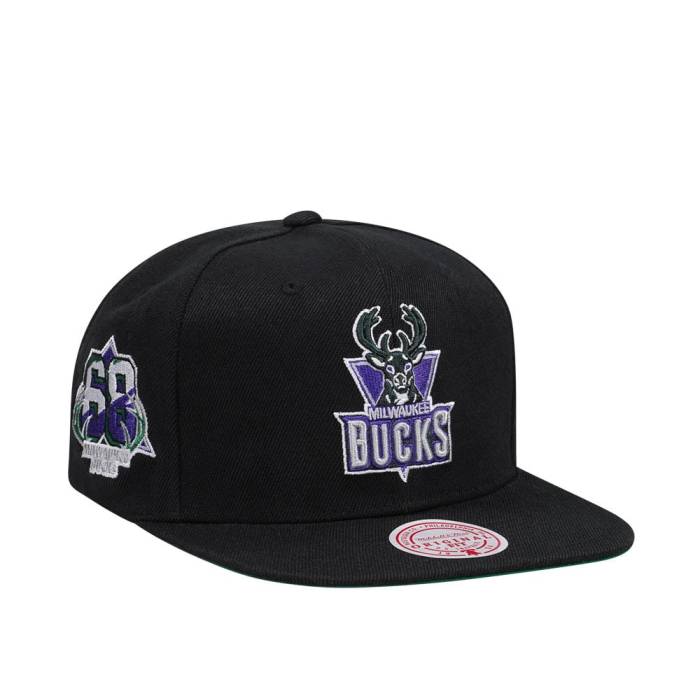 ミッチェルアンドネス Mitchell &Amp; Ness 【 Milwaukee Bucks Nba Black Side Jam Throwback Edition Snapback Hat Men Black 】 ミルウォーキー バックス 黒色 ブラック ジャム Snapback スナップバック バッグ メンズ 黒