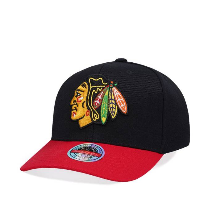 ミッチェルアンドネス Mitchell &Amp; Ness 【 Chicago Blackhawks Team Two Tone Update Snapback Hat Men Black 】 シカゴ ブラックホークス Team チーム Snapback スナップバック バッグ メンズ 黒色 ブラック
