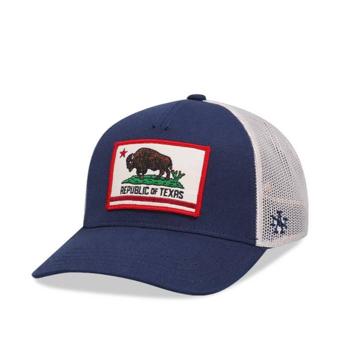アメリカンニードル American Needle 【 Republic Of Texas Valin Ivory Navy Trucker Snapback Hat Men Navy 】 テキサス アイボリー 紺色 ネイビー トラッカー Snapback スナップバック バッグ メンズ 紺色 ネイビー｜スニケス