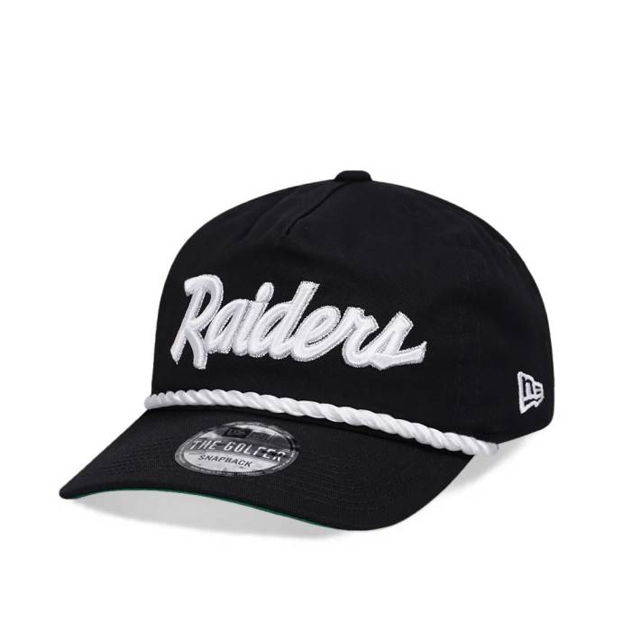 ニューエラ New Era 【 Las Vegas Raiders Black Script Throwback Golfer Snapback Hat Men Black 】 ベガス レイダース 黒色 ブラック スクリプト Snapback スナップバック バッグ メンズ 黒色 ブラック