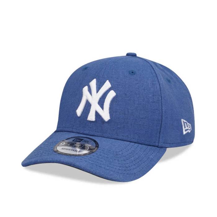 ニューエラ New Era 【 New York Yankees Blue White Linen Edition 9Forty Strapback Hat Men Blue 】 ヤンキース 青色 ブルー 白色 ホワイト メンズ 青色 ブルー