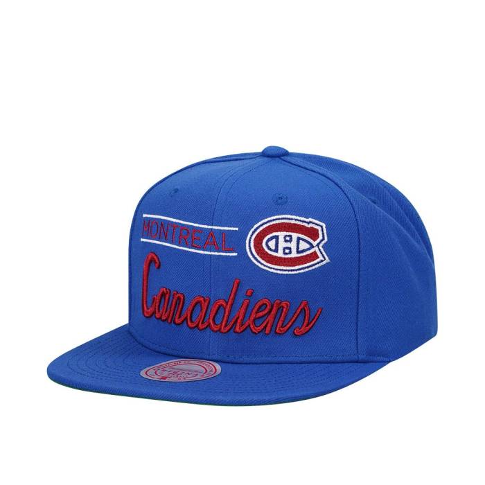 ミッチェルアンドネス Mitchell &Amp; Ness 【 Montreal Canadiens Retro Lock Up Snapback Hat Men Blue 】 モントリオール カナディアンズ レトロ Snapback スナップバック バッグ メンズ 青色 ブルー