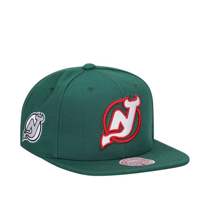 ミッチェルアンドネス Mitchell &Amp; Ness 【 New Jersey Devils Alternate Flip Vintage Snapback Hat Men Green 】 ジャージ デビルス vintage ビンテージ・ヴィンテージ Snapback スナップバック バッグ メンズ green 緑｜スニケス