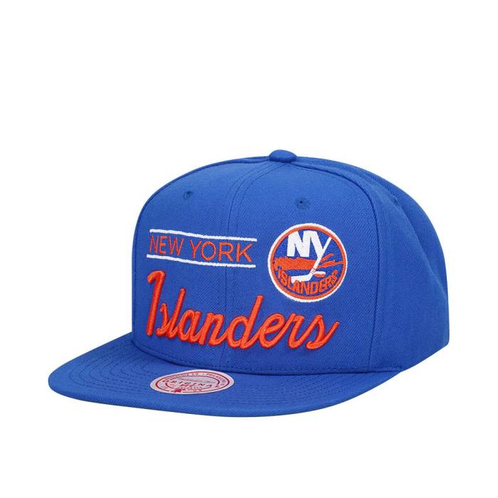 ミッチェルアンドネス Mitchell &Amp; Ness 【 New York Islanders Retro Lock Up Snapback Hat Men Blue 】 アイランダース レトロ Snapback スナップバック バッグ メンズ 青色 ブルー｜スニケス