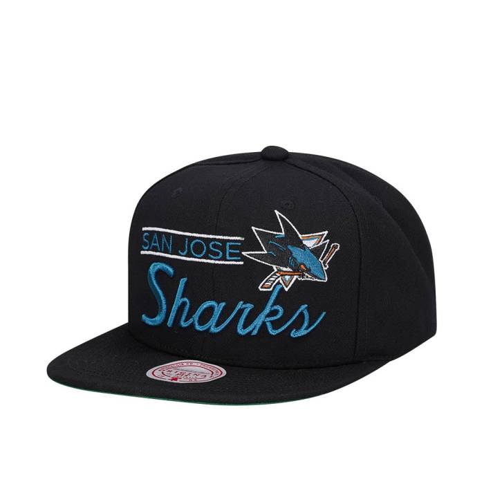 ミッチェルアンドネス Mitchell &Amp; Ness 【 San Jose Sharks Retro Lock Up Snapback Hat Men Black 】 シャークス レトロ Snapback スナップバック バッグ メンズ 黒色 ブラック|スニケス