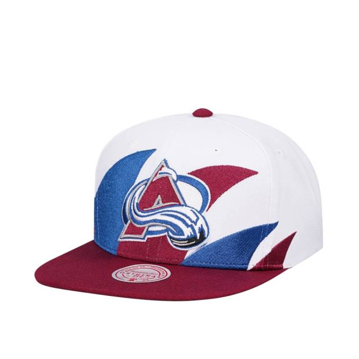 ミッチェルアンドネス Mitchell &Amp; Ness 【 Colorado Avalanche Vintage Sharktooth Snapback Hat Men White 】 コロラド アバランチ vintage ビンテージ・ヴィンテージ Snapback スナップバック バッグ メンズ 白色 ホ