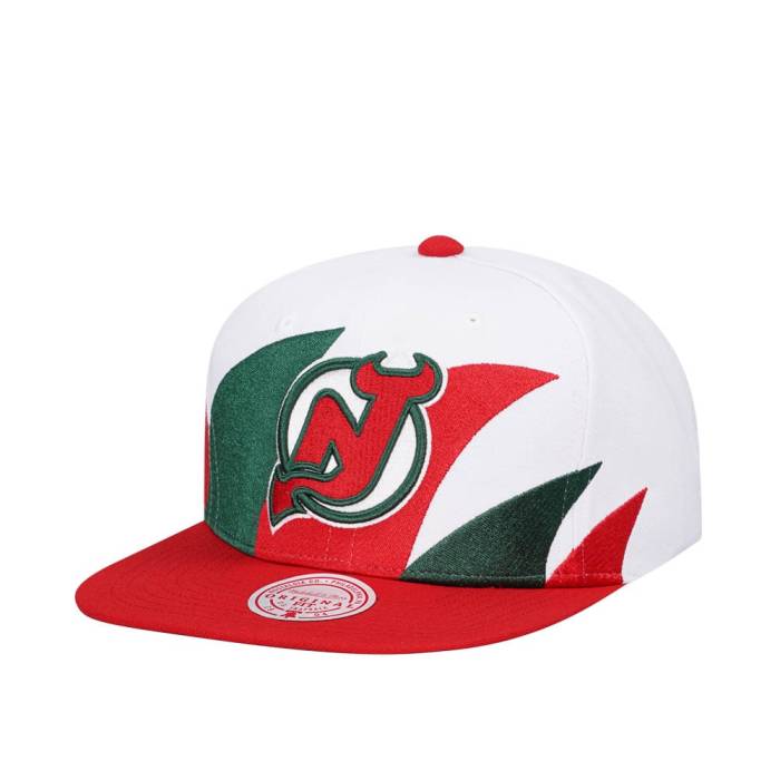 ミッチェルアンドネス Mitchell &Amp; Ness 【 New Jersey Devils Vintage Sharktooth Snapback Hat Men White 】 ジャージ デビルス vintage ビンテージ・ヴィンテージ Snapback スナップバック バッグ メンズ 白色 ホワ|スニケス