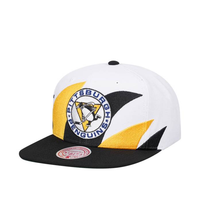ミッチェルアンドネス Mitchell &Amp; Ness 【 Pittsburgh Penguins Vintage Sharktooth Snapback Hat Men White 】 ピッツバーグ ペンギンズ vintage ビンテージ・ヴィンテージ Snapback スナップバック バッグ メンズ 白|スニケス