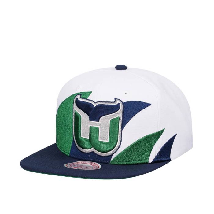 ミッチェルアンドネス Mitchell &Amp; Ness 【 Hartford Whalers Vintage Sharktooth Snapback Hat Men White 】 vintage ビンテージ・ヴィンテージ Snapback スナップバック バッグ メンズ 白色 ホワイト