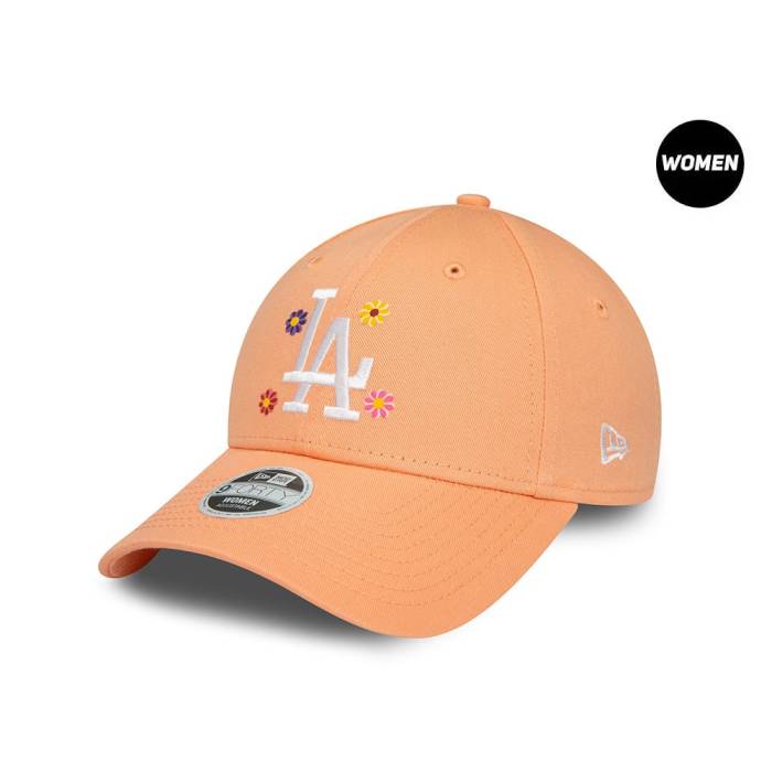 【★百貨店SALE★6/11夜夜中2時迄】ニュー内鰓 New Era 【 Los Angeles Dodgers Flowers Women 9Forty Snapback  Hat Women Orange 】 ドジャース Snapback スナップバック 御徒面子 レディース orange 橙・オレンジ色