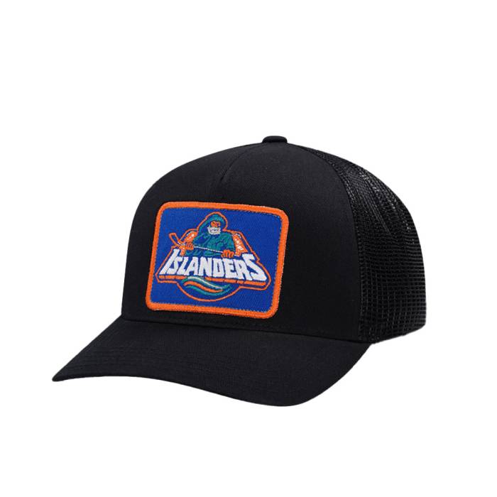 アメリカンニードル American Needle 【 New York Islanders Valin Black Trucker Snapback Hat Men Black 】 アイランダース 黒色 ブラック トラッカー Snapback スナップバック バッグ メンズ 黒色 ブラック|スニケス