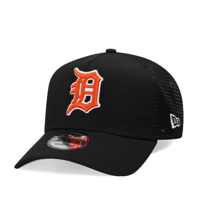 ニューエラ New Era 【 Detroit Tigers Black Trucker A Frame 9Forty Snapback Hat Men Black 】 デトロイト タイガース 黒色 ブラック トラッカー Snapback スナップバック バッグ メンズ 黒色 ブラック|スニケス