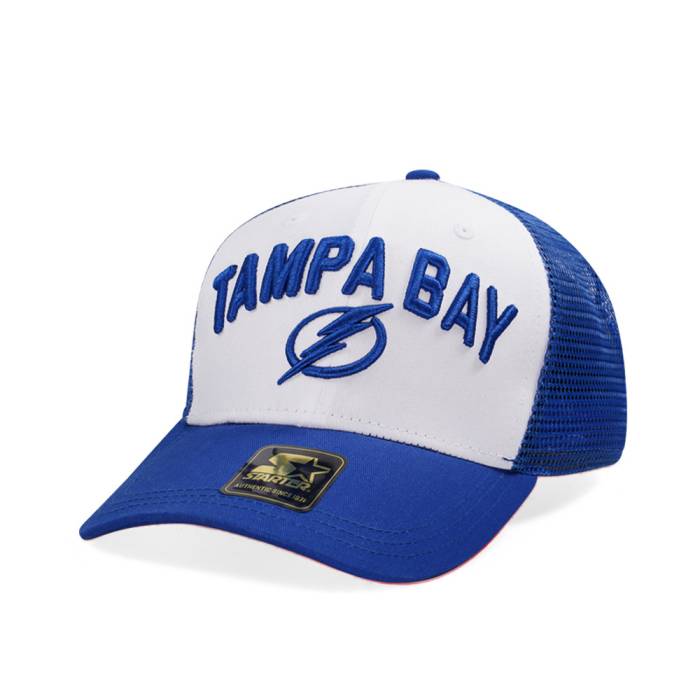 スターター Starter 【 Tampa Bay Lightning Penalty Curved Trucker Snapback Hat Men White 】 ライトニング トラッカー Snapback スナップバック バッグ メンズ 白色 ホワイト