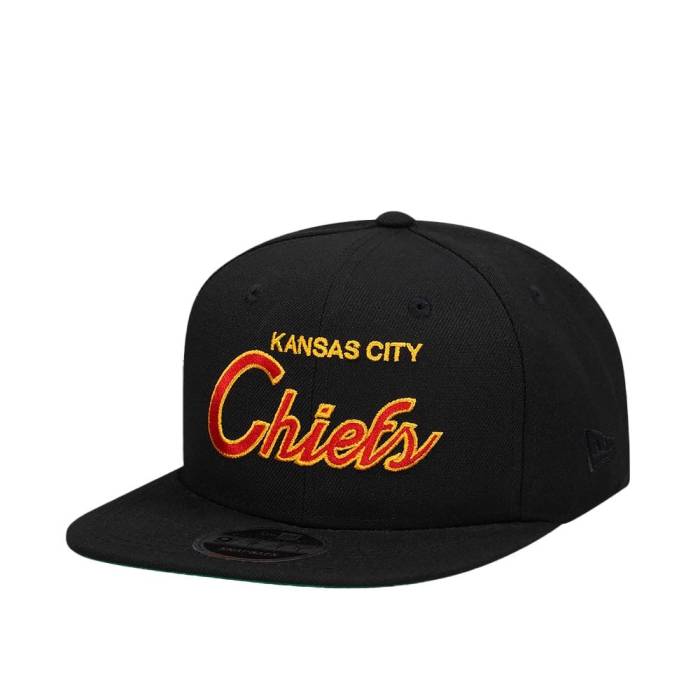 ニューエラ New Era 【 Kansas City Chiefs Script Black Edition 9Fifty Original Fit Snapback Hat Men Black 】 カンザス シティ チーフス スクリプト 黒色 ブラック Snapback スナップバック バッグ メンズ 黒色 ブラッ