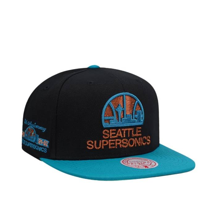 ミッチェルアンドネス Mitchell &Amp; Ness 【 Seattle Supersonics 25Th Anniversary Make Cents Black Two Tone Hardwood Classic Snapback Hat Men Black 】 シアトル 黒色 ブラック クラシック Snapback スナップバック バッグ メ