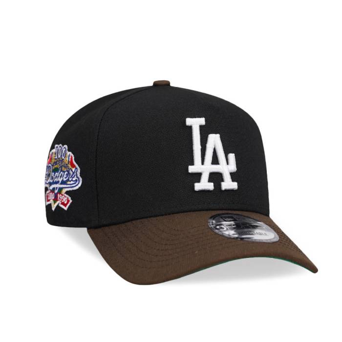 ニューエラ New Era 【 Los Angeles Dodgers 100Th Anniversary Black Two Tone Throwback 9Forty A Frame Snapback Hat Men Black 】 ドジャース 黒色 ブラック Snapback スナップバック バッグ メンズ 黒色 ブラック