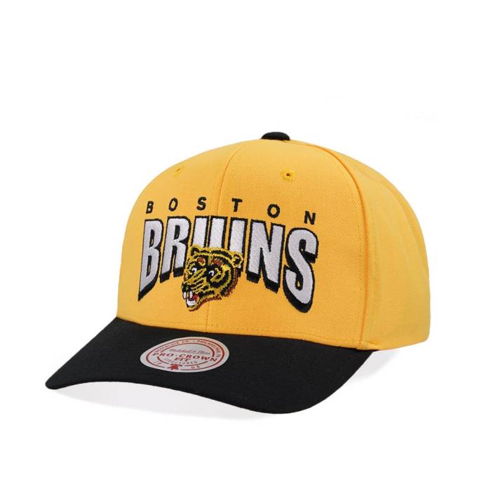 ミッチェルアンドネス Mitchell &Amp; Ness 【 Boston Bruins Pro Crown Fit Vintage Yellow Snapback Hat Men Yellow 】 ボストン ブルーインズ プロ vintage ビンテージ・ヴィンテージ yellow 黄色・イエロー Snapback スナ