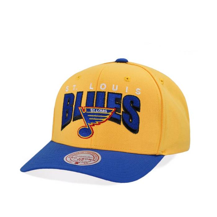 ミッチェルアンドネス Mitchell &Amp; Ness 【 St. Louis Blues Pro Crown Fit Vintage Yellow Snapback Hat Men Yellow 】 ブルース プロ vintage ビンテージ・ヴィンテージ yellow 黄色・イエロー Snapback スナップバック｜スニケス
