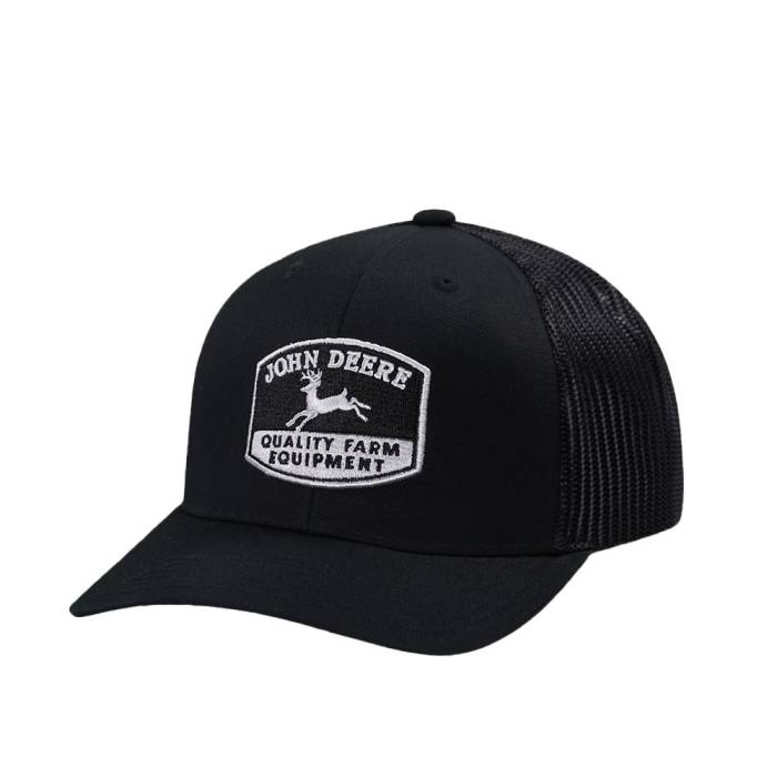 John Deere 【 Quality Farm Black Trucker Snapback Hat Men Black 】 黒色 ブラック トラッカー Snapback スナップバック バッグ メンズ 黒色 ブラック