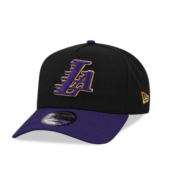 ニューエラ New Era 【 Los Angeles Lakers Purple Gold Two Tone Edition 9Forty A Frame Snapback Hat Men Black 】 Lakers レイカーズ Purple 紫・パープル ゴールド Snapback スナップバック バッグ メンズ 黒色 ブラック