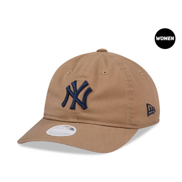【★百貨店SALE★6/11夜夜中2時迄】ニュー内鰓 New Era 【 New York Yankees Khaki Womens 9Twenty Strapback Hat Women Beige 】 ヤンキース カーキ レディース レディース ベージュ