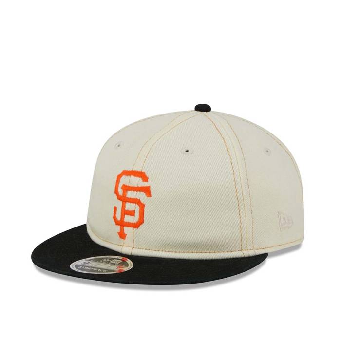 ニューエラ New Era 【 San Francisco Giants Retro Crown Chrome Denim 9Fifty Strapback Hat Men White 】 ジャイアンツ レトロ デニム メンズ 白色 ホワイト