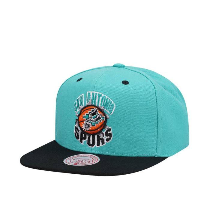 ミッチェルアンドネス Mitchell &Amp; Ness 【 San Antonio Spurs Breakthrough Two Tone Snapback Hat Men Turquoise 】 スパーズ Snapback スナップバック バッグ メンズ|スニケス