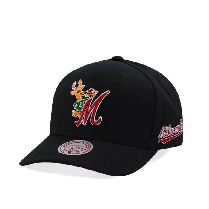 ミッチェルアンドネス Mitchell &Amp; Ness 【 Milwaukee Bucks Hardwood Classic Pro Crown Fit Black Snapback Hat Men Black 】 ミルウォーキー バックス クラシック プロ 黒色 ブラック Snapback スナップバック バッグ｜スニケス