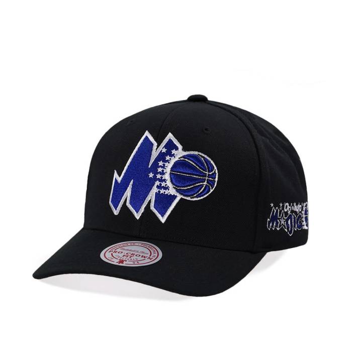ミッチェルアンドネス Mitchell &Amp; Ness 【 Orlando Magic Hardwood Classic Pro Crown Fit Black Snapback Hat Men Black 】 オーランド マジック クラシック プロ 黒色 ブラック Snapback スナップバック バッグ メンズ