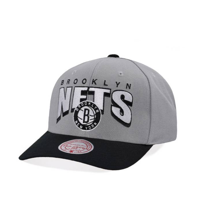 ミッチェルアンドネス Mitchell &Amp; Ness 【 Brooklyn Nets Pro Crown Fit Gray Snapback Hat Men Gray 】 ブルックリン ネッツ プロ gray 灰色・グレー・グレイ Snapback スナップバック バッグ メンズ gray 灰色・グ
