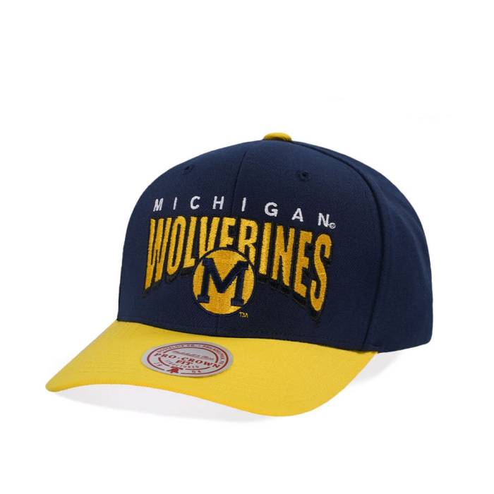 ミッチェルアンドネス Mitchell &Amp; Ness 【 Michigan Wolverines Pro Crown Fit Navy Snapback Hat Men Navy 】 ミシガン ウルヴァリンズ プロ 紺色 ネイビー Snapback スナップバック バッグ メンズ 紺色 ネイビー|スニケス