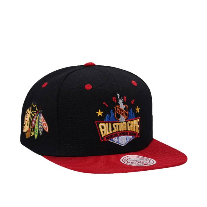 ミッチェルアンドネス Mitchell &Amp; Ness 【 Chicago Blackhawks All Star Game 1994 Original Fit Snapback Hat Men Black 】 シカゴ ブラックホークス Game ゲーム Snapback スナップバック バッグ メンズ 黒色 ブラック