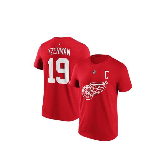 ファナティクス Fanatics 【 Detroit Red Wings Steve Yzerman Name &Amp; Number T-Shirt Men 】 デトロイト Red 赤・レッド Tシャツ メンズ｜スニケス