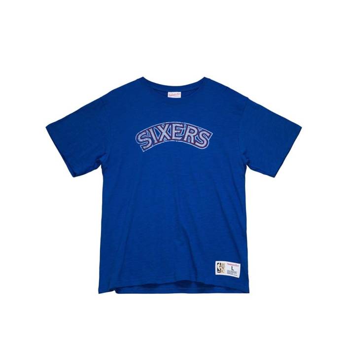 【★百貨店SALE★6/11真夜中2時迄】ミッチェルアンドネス Mitchell \u0026Amp; Ness 【 Philadelphia 76Ers Legendary Blue Vintage T-Shirt Men 】 兄弟愛の都市 76ers セブンティシクサーズ 青碧 青碧 vintage ビンテージ・ヴィンテージ ティーシャツ メン