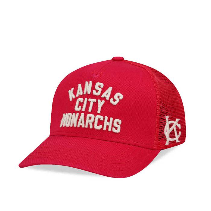 アメリカンニードル American Needle 【 Kansas City Monarchs Nl Valin Trucker Snapback Hat Men Red 】 カンザス シティ トラッカー Snapback スナップバック バッグ メンズ Red 赤・レッド