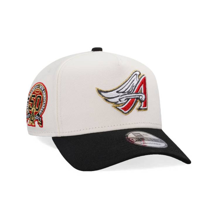 ニューエラ New Era 【 Anaheim Angels 50Th Anniversary Chrome Gold Two Tone Edition 9Forty A Frame Snapback Hat Men White 】 アナハイム angels エンジェルス ゴールド Snapback スナップバック バッグ メンズ 白色 ホワイ