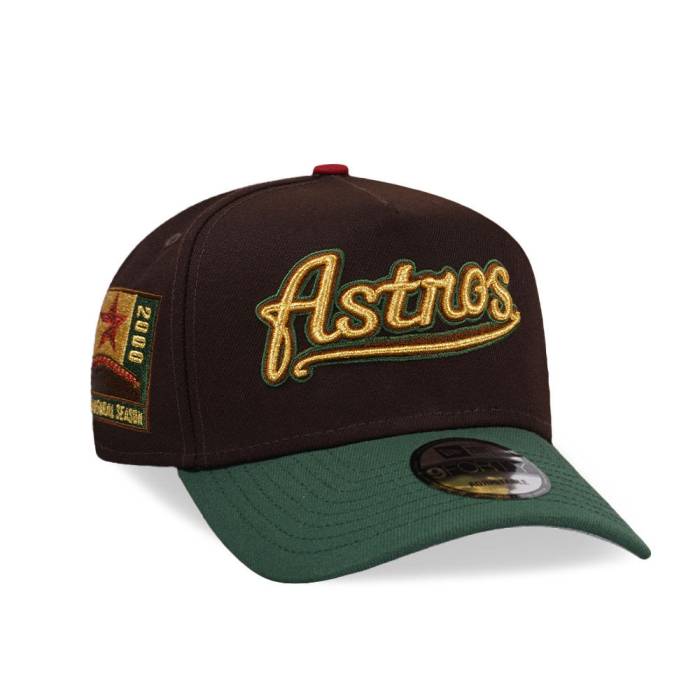 ニューエラ New Era 【 Houston Astros Inaugural Season 2000 Burnt Gold Two Tone Edition 9Forty A Frame Snapback Hat Men Brown 】 ヒューストン アストロズ ゴールド Snapback スナップバック バッグ メンズ 茶色 ブラウン