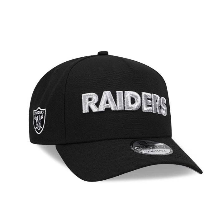 ニューエラ New Era 【 Las Vegas Raiders Silver Wordmark Edition 9Forty A Frame Snapback Hat Men Black 】 ベガス レイダース Silver 銀色・シルバー Snapback スナップバック バッグ メンズ 黒色 ブラック