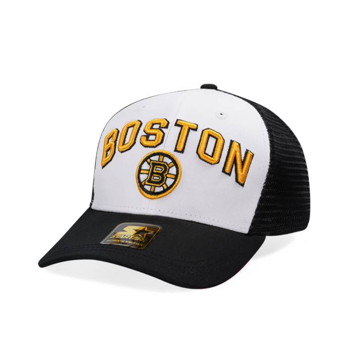 スターター Starter 【 Boston Bruins Penalty Curved Trucker Snapback Hat Men White 】 ボストン ブルーインズ トラッカー Snapback スナップバック バッグ メンズ 白色 ホワイト
