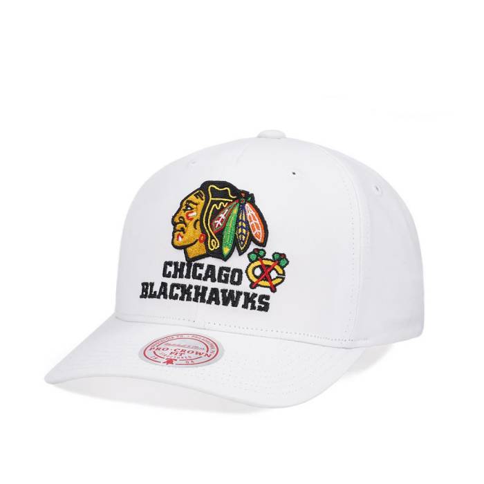 ミッチェルアンドネス Mitchell &Amp; Ness 【 Chicago Blackhawks All In Pro White Snapback Hat Men White 】 シカゴ ブラックホークス プロ 白色 ホワイト Snapback スナップバック バッグ メンズ 白色 ホワイト